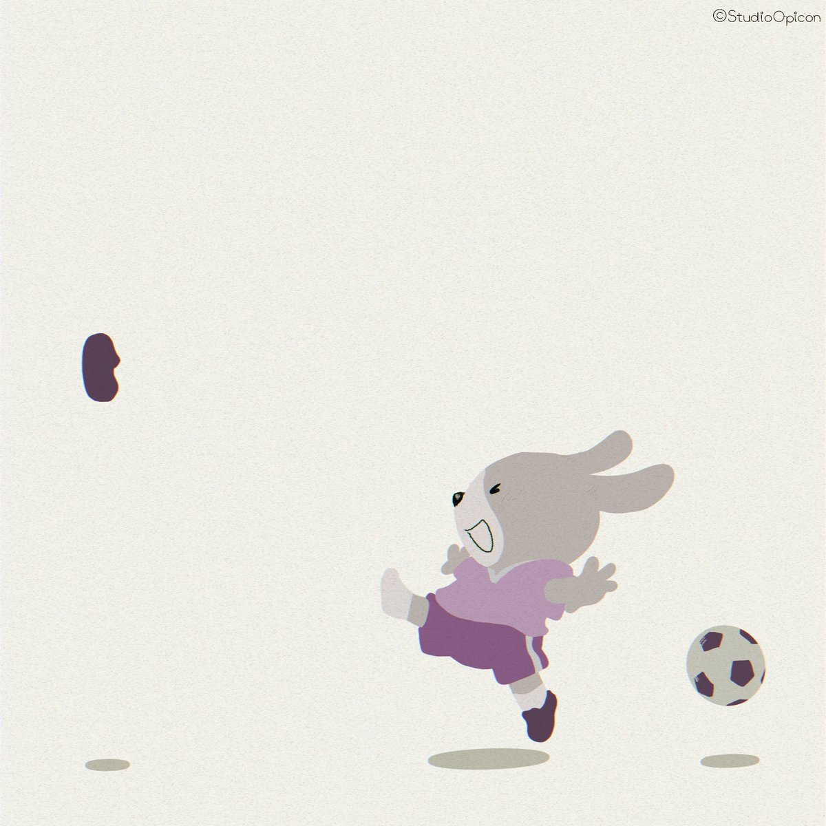 Studioopicon スーパーキーック イラスト キャラクター ウサギ サッカー シュート キック 明日てんきになぁれ 動物イラスト 和み系キャラ Illustration Character Rabbit Soccer Supershoot Shoot Kick Animalillustration