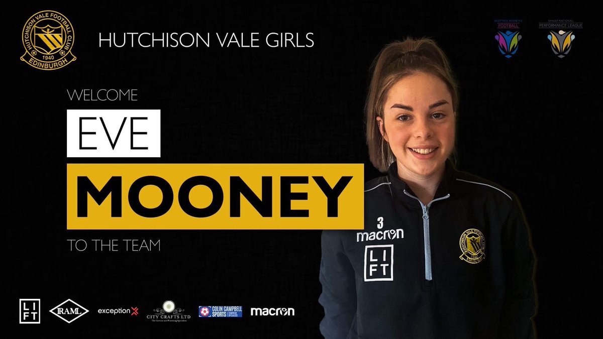 🗣| Welcome Eve Mooney to our 19’s squad 📝 Eve joins us from Ladies Championship side Kelty Hearts. Prior to this , Eve spent 3 years at Hearts with with their national performance side ⚽️🐝⚽️#hutchiegirls #yellowandblack #newsigning