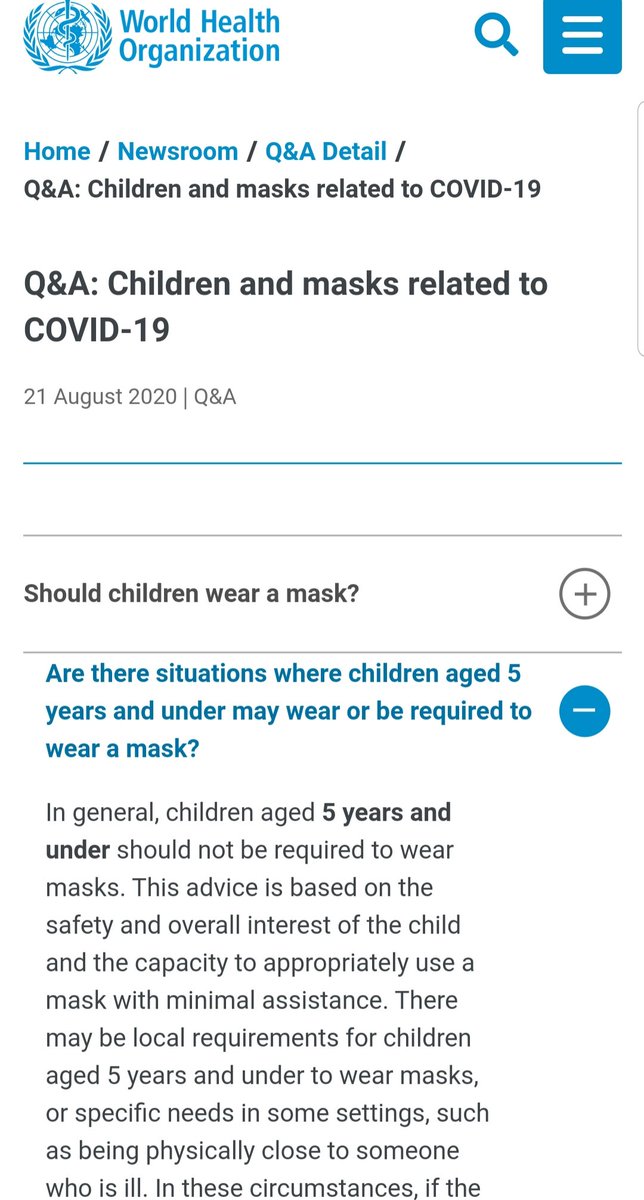 I understand that airlines are in a tough position. They want customers to feel safe enough to fly- but it's unreasonable to require toddlers to wear a mask for the entire flight.  @WHO says "in general, children aged 5 years and under should not be required to wear masks."