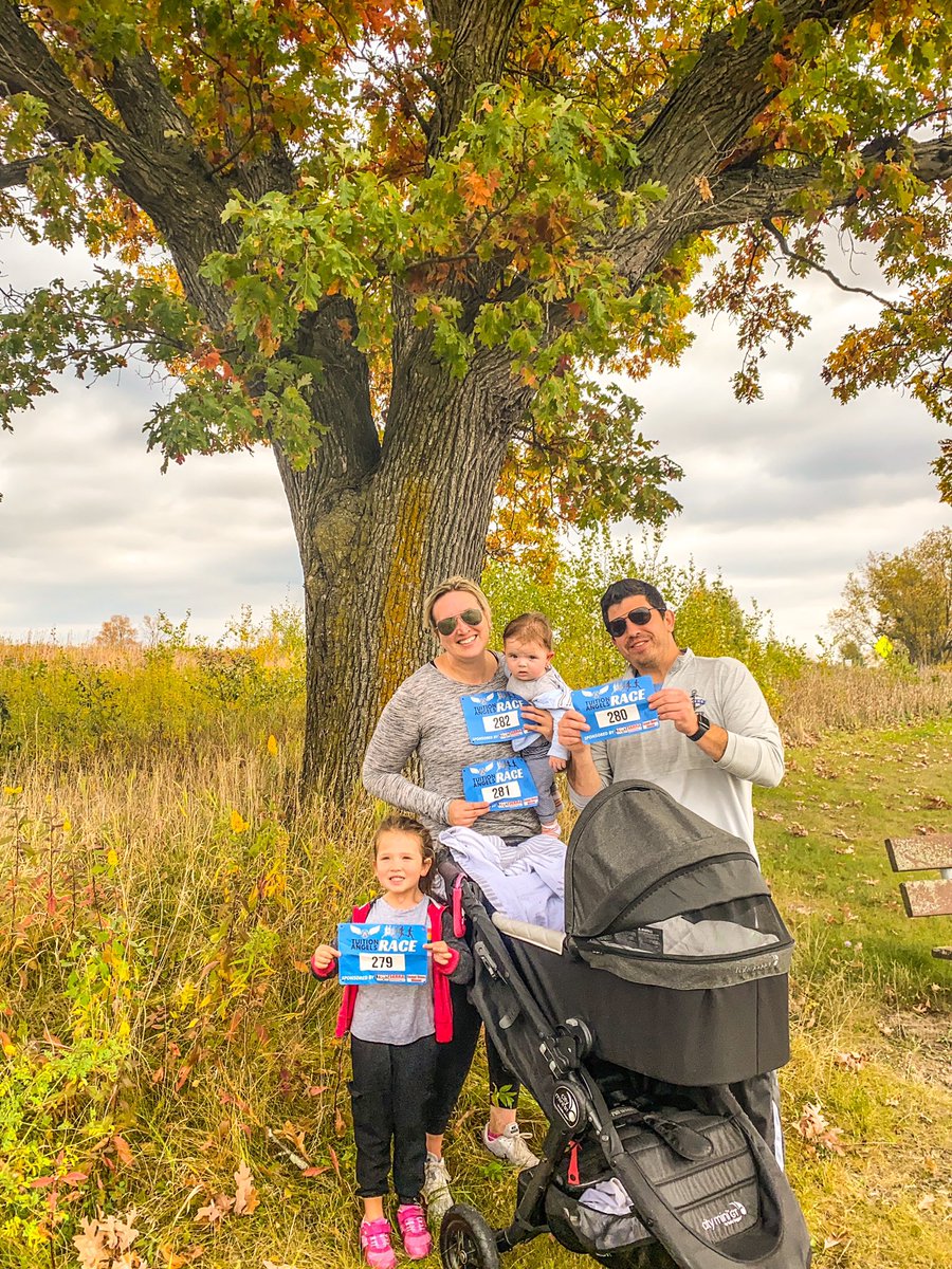 Mr_Kullman's tweet photo. Finished our Walk/run/push/carry in record slow time today, but worth every second on this beautiful fall morning with my 3 favorite people. #tuitionangelsrace2020 @OLLonline https://t.co/kpLeBsqqfS