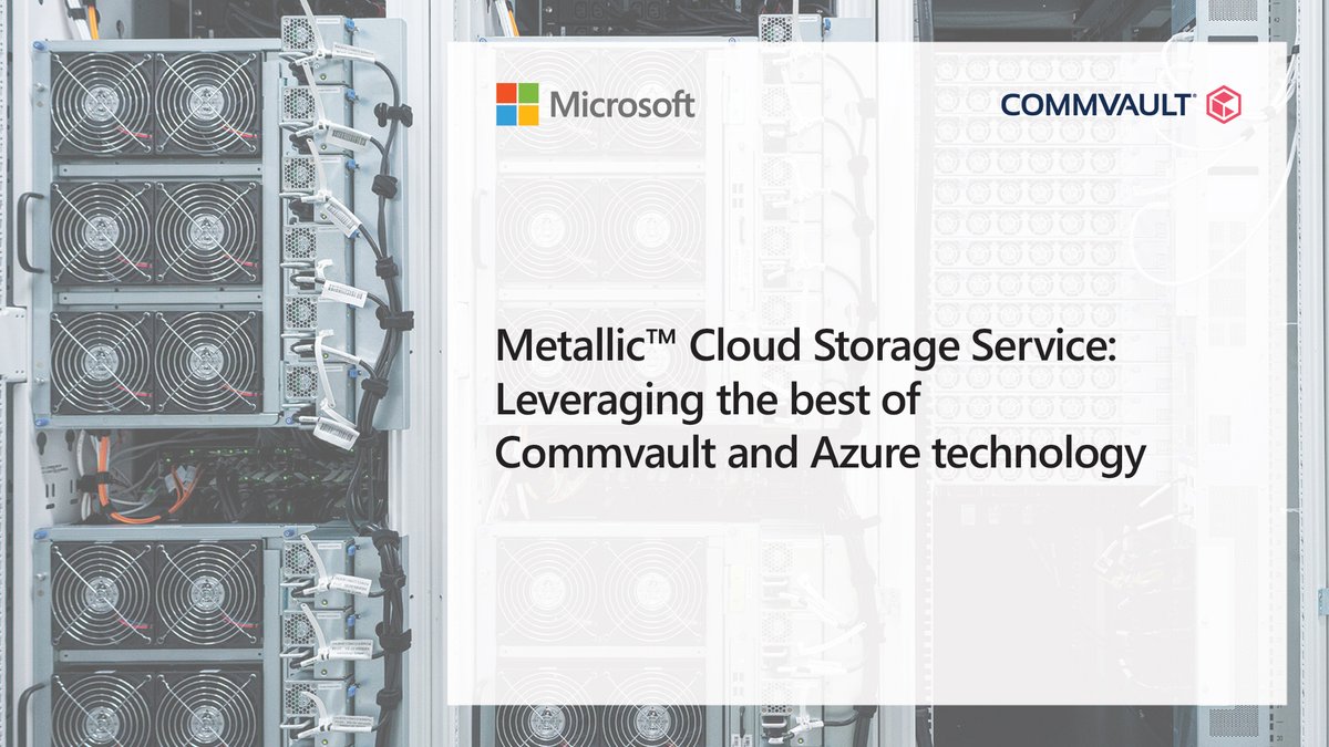 Azure's tweet photo. #MSPartner @Commvault has launched @metallic_io Cloud Storage Service—a simple, secure way to deliver on your cloud data protection strategy with the power of Commvault and #Azure. ☁️ Learn more: https://t.co/7C39jbp5Z9 https://t.co/77OaSWax10