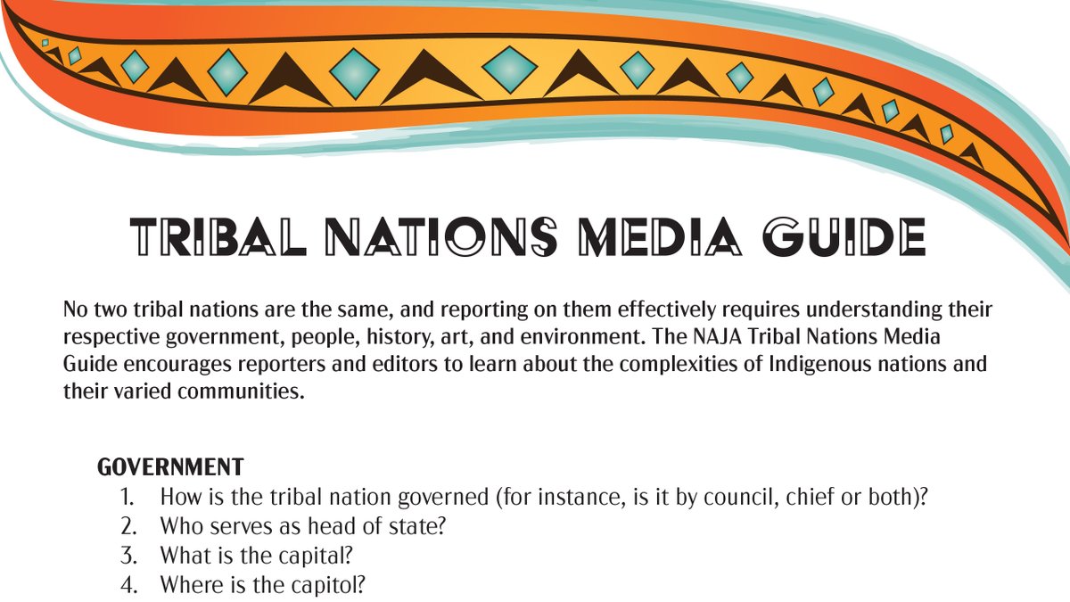 IndigenousJA's tweet image. For #IndigenousPeoplesDay, @najournalists is pleased to announce the Tribal Nations Media Guide to help journalists learn about the complexities of Indigenous nations &amp;amp; their varied communities. #representation #Indigenous Available here: tinyurl.com/yy7he73n