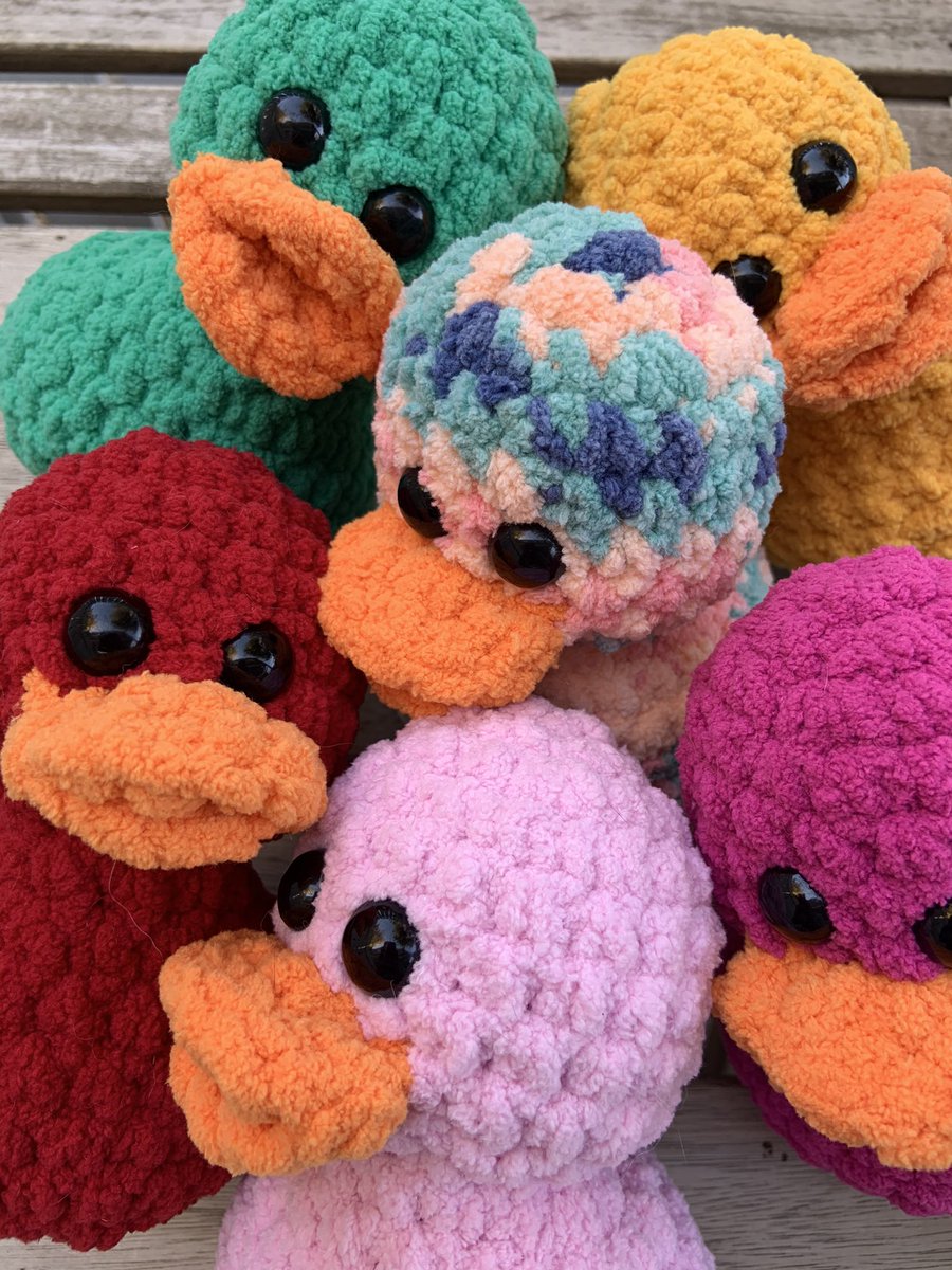 CroSheaCo's tweet photo. 🦆 FLASH GIVEAWAY 🦆

One winner will get one CUSTOM duck! To enter:

-Must be following me @CroSheaCo 
-Like AND RT this post
-Tag a friend 
-US only

Giveaway ends tomorrow 10/11 at 6PM Mountain Time. Good luck 🧡 https://t.co/0hGyOgTGLj