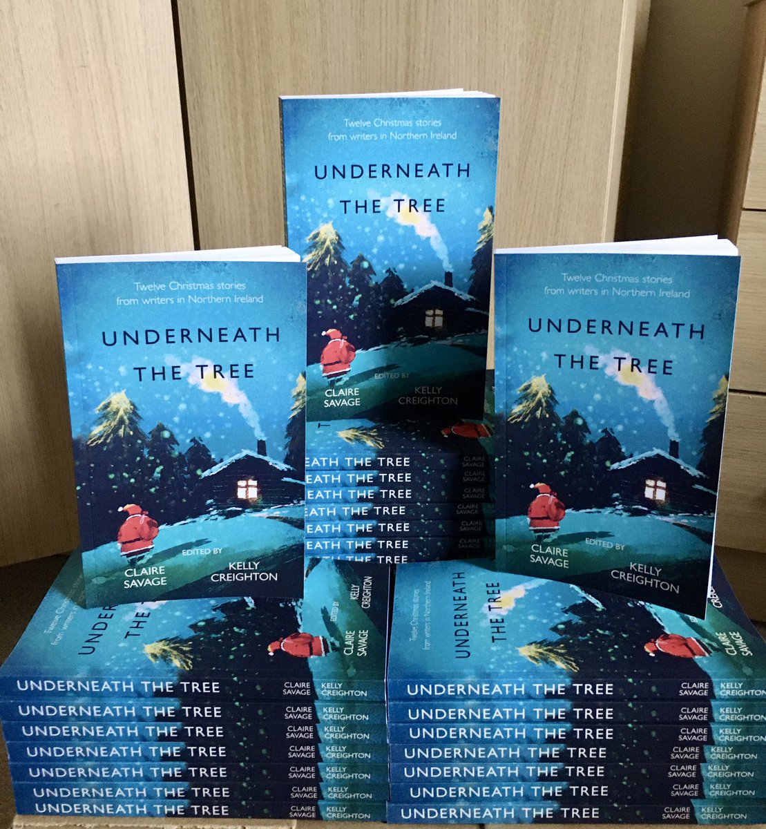 Look what arrived!These are for my family but you can preorder the ebook on Amazon now. Paperbacks will be avail Nov 4. As well as supporting NI writers by reading their work, purchasing also supports @SimonCommNI & @WorldofOwls who will receive all proceeds. 
#underneaththetree