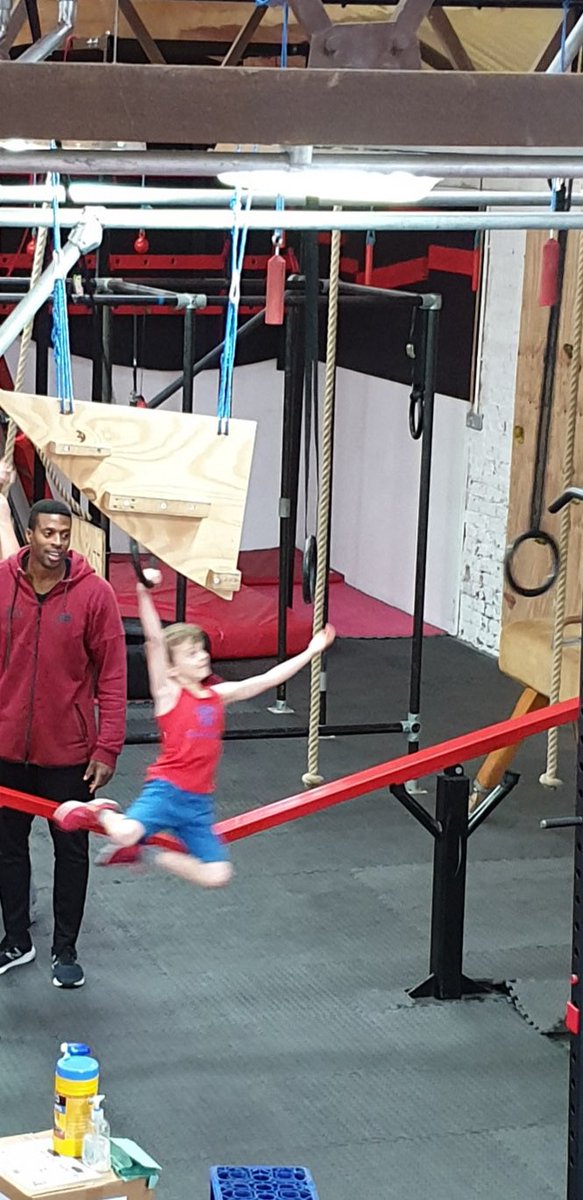 WSDAcademy's tweet image. Mr groves GPSYear3, Nicholas with his trainer from Ninja Warrior Uk, he has carried on the rest of the day with press ups and pull ups