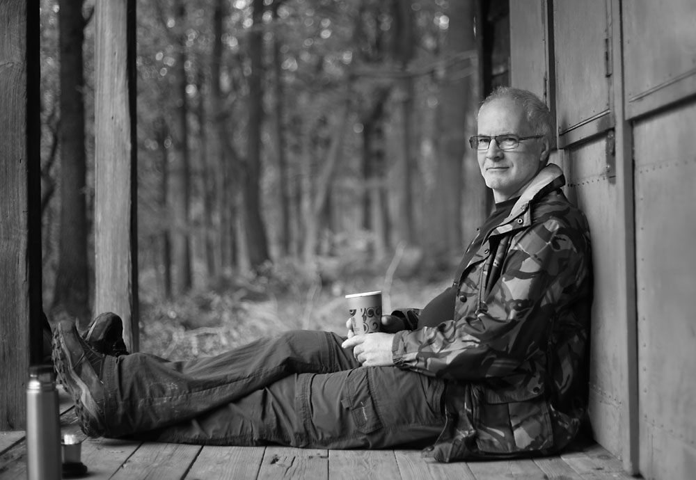 Coffee break in the Wyre forest this morning....(photo taken by wife) #blackandwhitephotography #wyreforest #canon50mm
