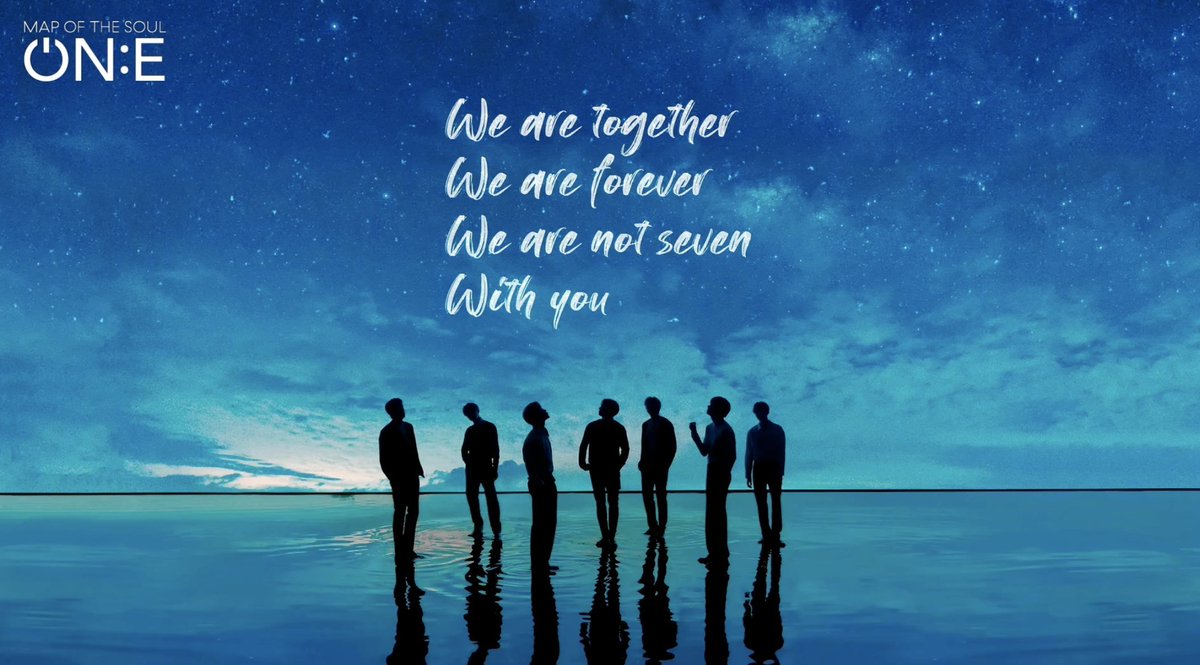 JHopeBTSBolivia's tweet photo. [TRAD]
Foto final del #MapOfTheSoulOne

"Estamos juntos
Somos para siempre
No somos siete
Sin ti"

#ONEWithEgo_D1 
#MapOfTheSoulOne #BTS
c: YoongiBolivia https://t.co/5YxmK1FNlq