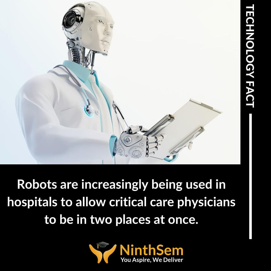 NinthSem's tweet photo. Robotic technologies appear in many areas that directly affect patient care.
#NinthSem #robots #robotics #technology #tech #innovation #engineering #science #facts #knowledge #amazingfacts #instafacts #gk #engineers https://t.co/BEAGoKF9GE