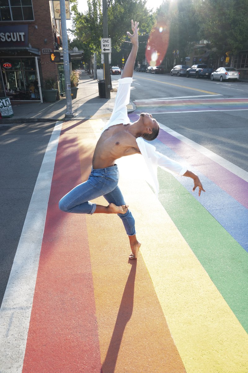 Atlanta is celebrating the 50th anniversary of its first Pride festival this weekend, October 9-11. 🏳️‍🌈 Atlanta Ballet is showing our support by sharing photos of our dancers, staff, family and pets decked out in Pride colors. #ATLpride
🕺 Keith Reeves. 
📸 Brian Wallenberg.