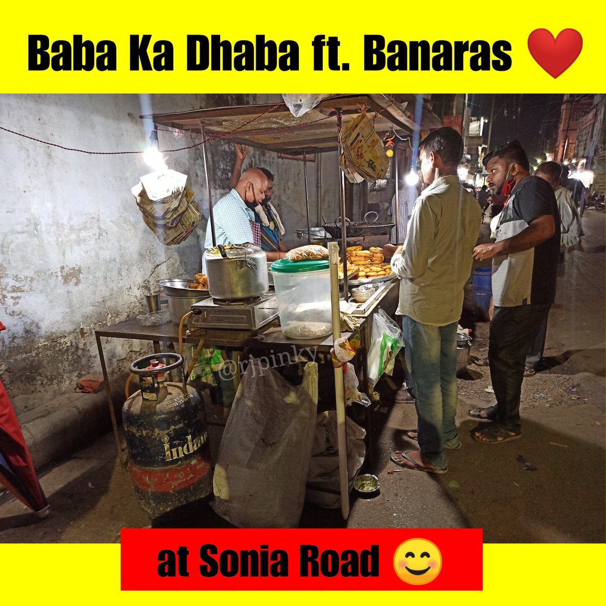 RJPINKY935's tweet photo. ये है बनारस के सोनिया road का बाबा का ढाबा, पिछले 35 सालों से इसी जगह हर रोज़ ये अपना ठेला लगाते हैं और इस कोरोना-काल में 5 महीने घर पे बैठने के बाद, अब दोबारा से अपना काम शुरू किया है.थोड़ा प्यार इन पर भी बरसाओ बनारसियों 🙏❤️
Listen him today with me on @RedFMIndia
#BabaKaDhaba https://t.co/3tEtcEFQ77