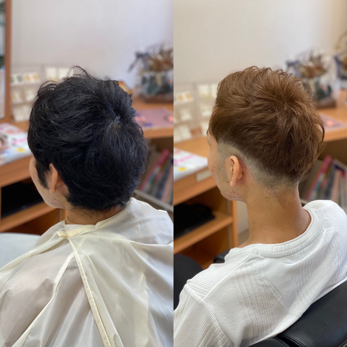 Hair Make Viho フェードカット 横はツーブロックにして少し柔らかいイメージで仕上がりました W めっちゃイメチェンいい感じ 高知美容室 高知大学 メンズカット メンズカラー フェードカット イメチェン １回生大歓迎