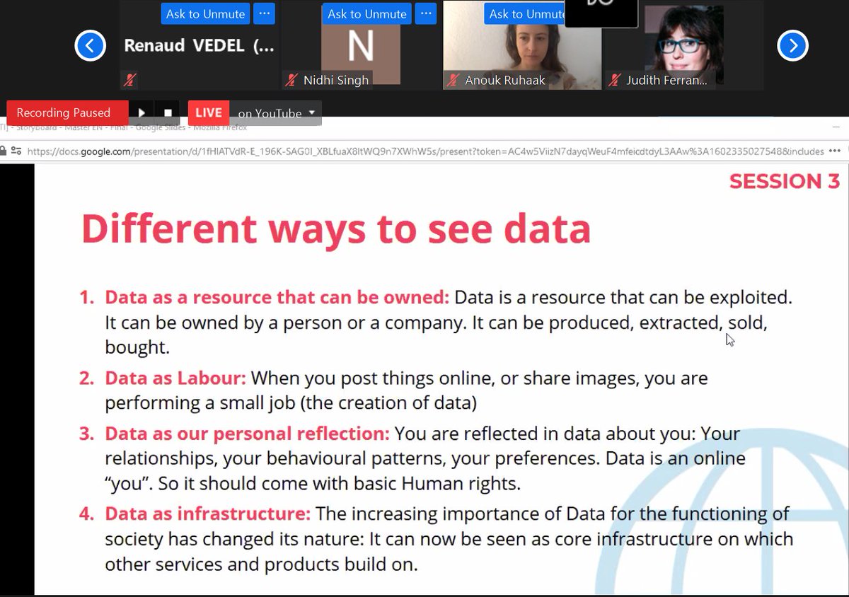 Putting stakeholders in citizens' shoes! 👥
🇿🇦@baratangmiya from @Girlhypecode 
🇫🇷@ReVe6el Coordinator for #French National #AI Strategy @AnoukRuhaak from @Mozilla @AlgorithmWatch try out the sessions that citizens are working on! 
🌐#data and #datagovernance #AI