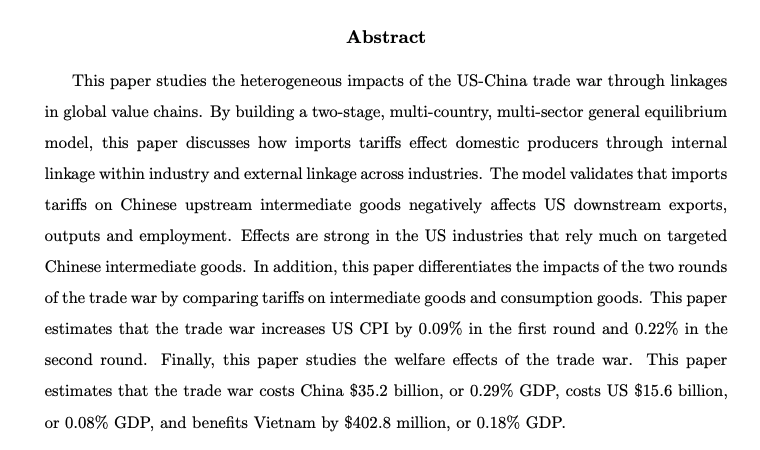 Yang ZhouJMP: "The US-China Trade War and Global Value Chains"Website:  https://yangzhouumn.weebly.com/ 