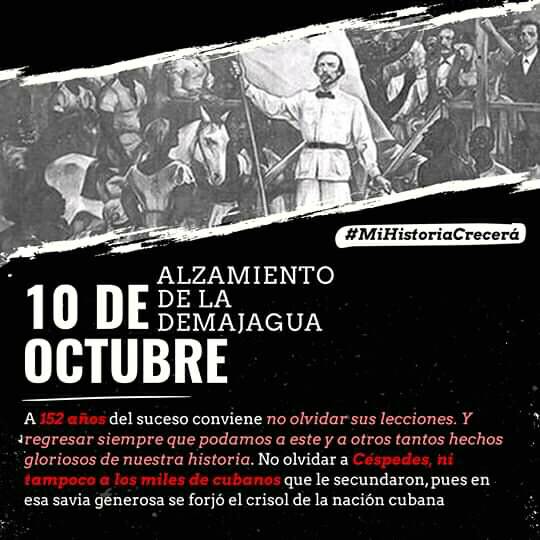 'Los misterios más puros del alma se cumplieron en aquella mañana de la Demajagua.'

                       #JoséMartí

#MiHistoriaCrecerá
#10DeOctubre 
#OctubreDeHistoria 
#SomosContinuidad
#SomosCuba #Cuba🇨🇺
#DeZurdaTeam 🤝
#QbaD♥️