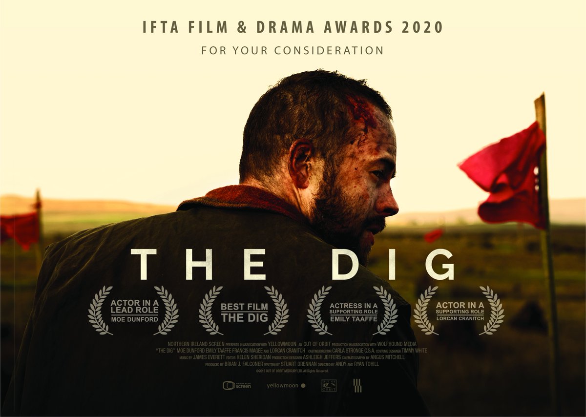 ooofilms's tweet photo. Good luck to all the incredibly talented #Irish nominees for next weekend's @IFTA awards. A special shout out to the writers, directors, cast, crew and producers who have an incredible 11 nominations across our three movies #TheDigFilm @ordinarylovemov and @ELHORFILM https://t.co/bhABK56GHF