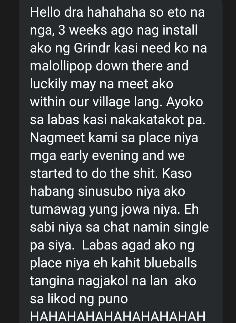 ito ay kwento ng mga taong hindi nakatiis habang nasa gitna tayo ng pandemya, BUT please, i encourage everyone to follow the quarantine rules and protocols in your area.confessions that involve minors, incest, nonconsensual sex are not welcome. http://curiouscat.me/scorsaguin 