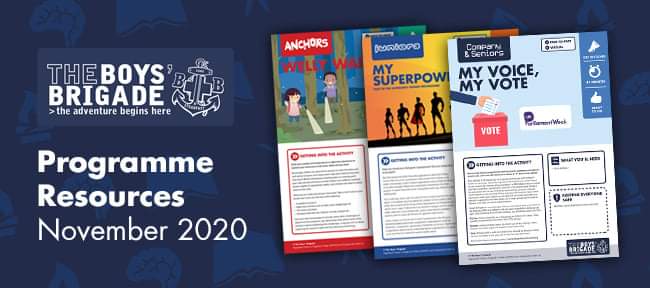 📣 Check out our latest monthly programme resources... with new programme planners and activities to support both Face-to-Face and Virtual Session Activities 👍

Access our Programme Hub at boys-brigade.org.uk/programme/

#StrongerSaferTogether