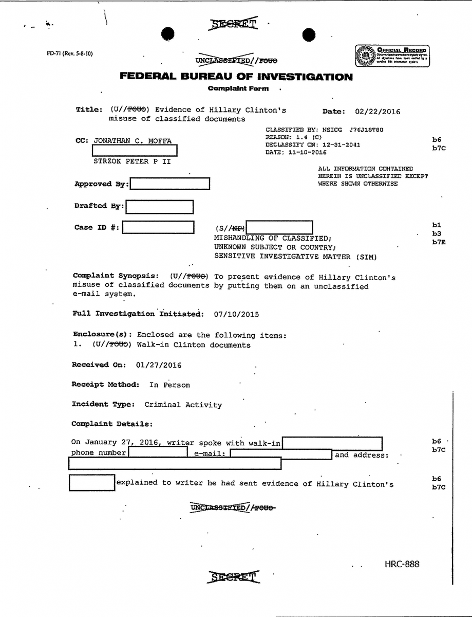 Here is the report in its entirety. Please note that the State Department official delivered the information on the 27th of January 2016, but the report was not written up until four weeks later–22 February 2016.