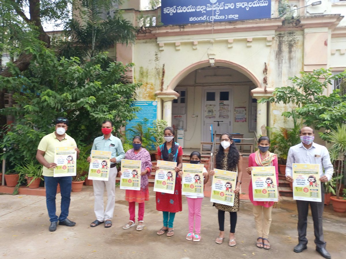 GadeMahender's tweet photo. Unveiling poster by @Collector_WGLR  on eve of #11thOctober
#InternationalDayoftheGirl2020 them of #MyVoiceOurEqualFuture 
along with #Girlchildren 
@MinistryWCD 
@WCDTelangana 
@SatyavathiTRS
@smritiirani 
@KTRTRS 
@WCDWARANGALR 
@SmitaSabharwal
@DrShantaThoutam https://t.co/hrWlPzdnyk