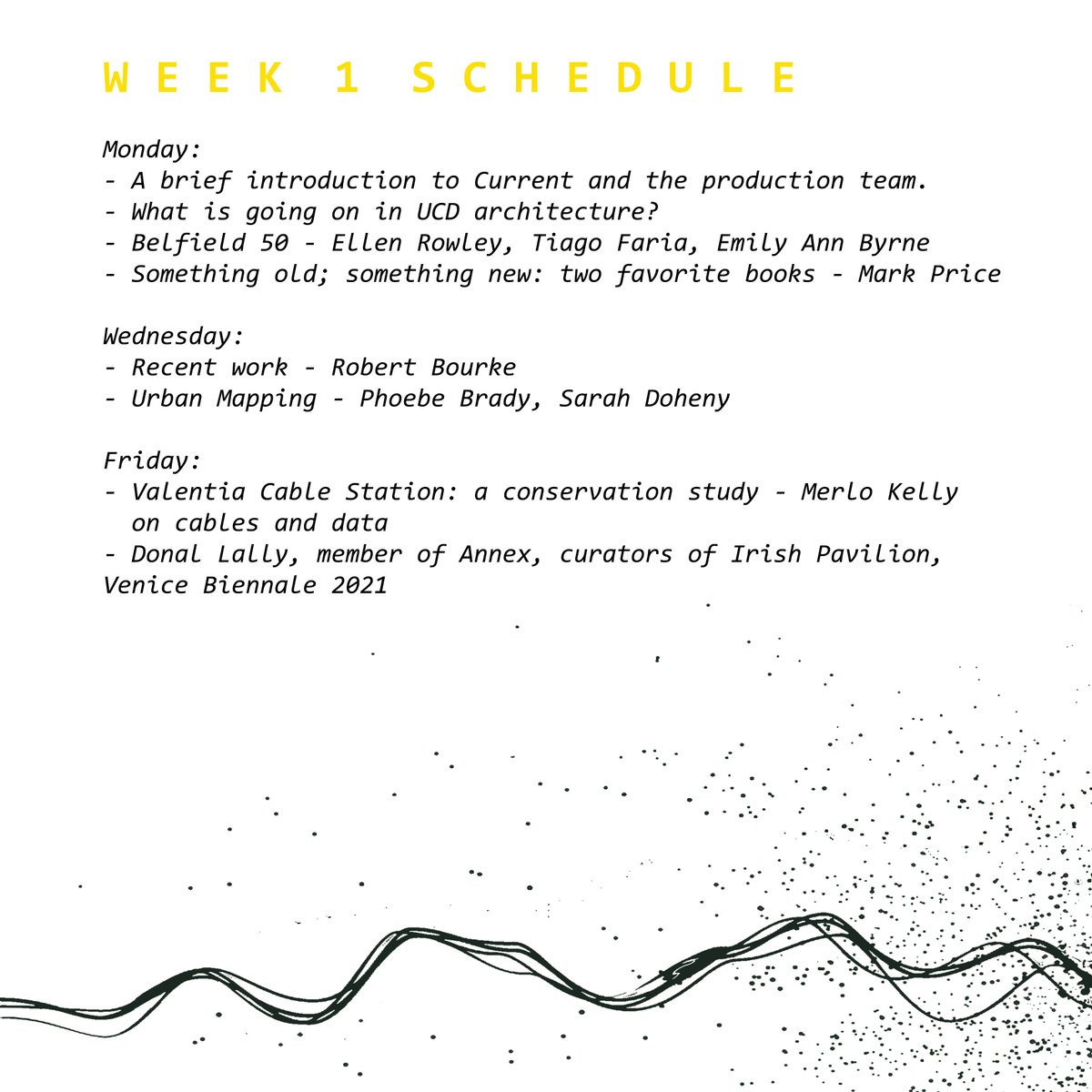 UCDArch's tweet photo. CURRENT is a project originating in UCD and involving architecture schools across Ireland. From October 12th, this regular ‘zoomcast’ will present features on what the faculty, staff + students are up to 
– in projects, in practice and in research – + on what is current. #current https://t.co/t1wxGvtgnc