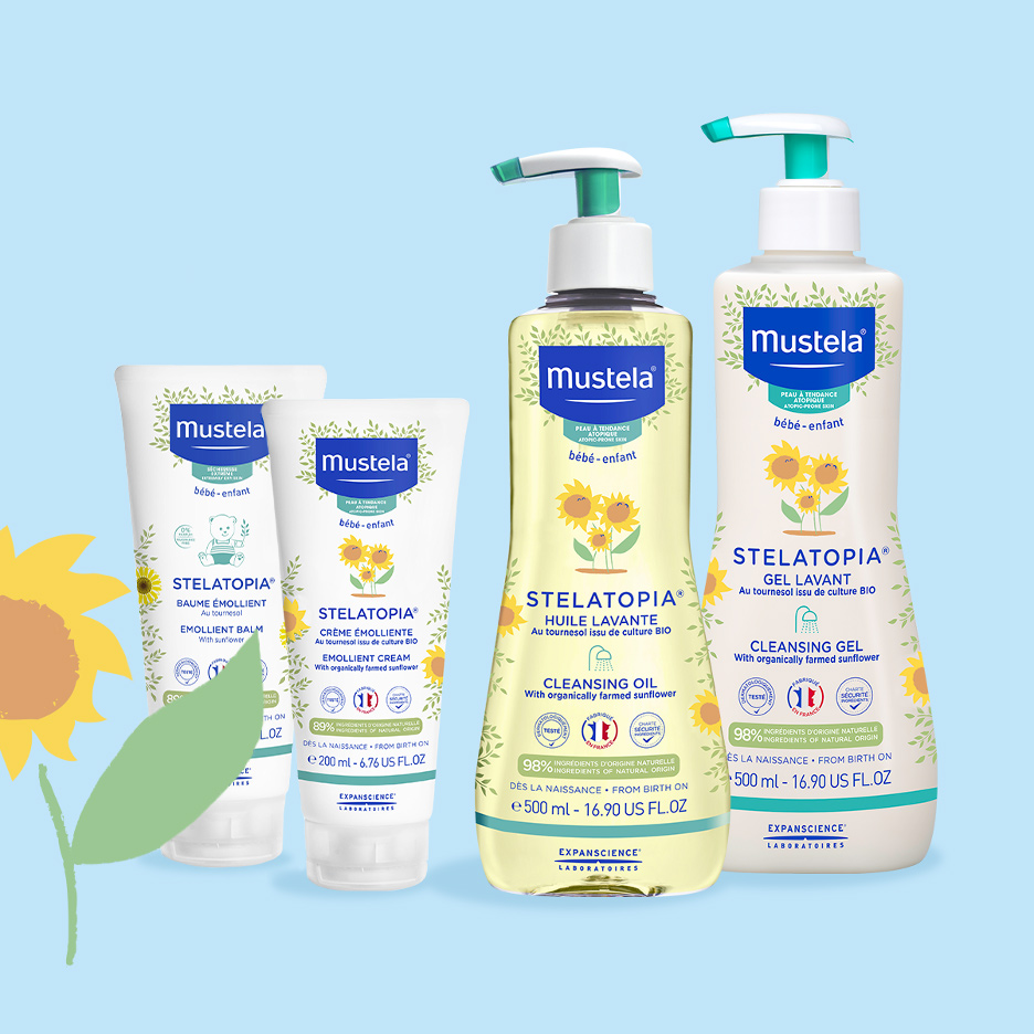 The key natural ingredients in our Stelatopia range for Eczema-prone skin is - Avocado Perseose and Sunflower Oil Distillate. 🥑🌻 #DidYouKnow Sunflower Oil has so many skin-soothing benefits? 
To learn more about the Stelatopia range here: bit.ly/MustelaEczema
#ByeByeEczema