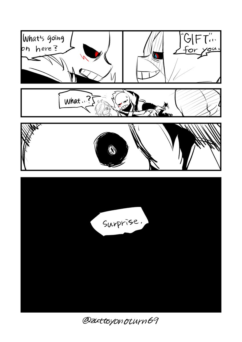 クロスくんとマーダーさんでこういう煽り合いしてほしいなっていうふわっと落書き漫画 _('、3」 ∠ )_

最後のコマはご想像におまかせします!!!← 
