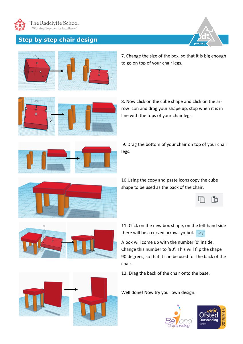 TRS_DesTech's tweet image. More support materials for the chair project ✅@tinkercad #chairdesign #techniciansrule #scaffolding #differentiate