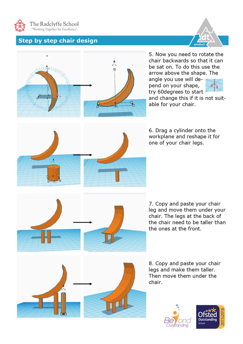 TRS_DesTech's tweet image. More support materials for the chair project ✅@tinkercad #chairdesign #techniciansrule #scaffolding #differentiate