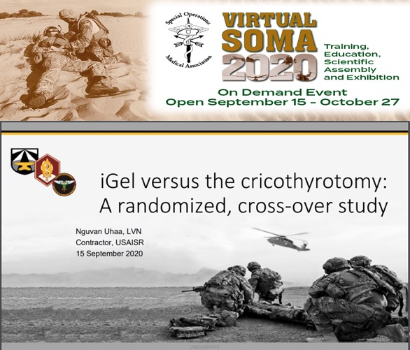 SpecOpsMedics's tweet photo. Hear about how #iGel measures up against #cric in #medic #performance at #VirtualSOMSA
Register here: https://t.co/ypdba2WpkV
#trauma @CommitteeonTCCC https://t.co/6ydSvgmN4U