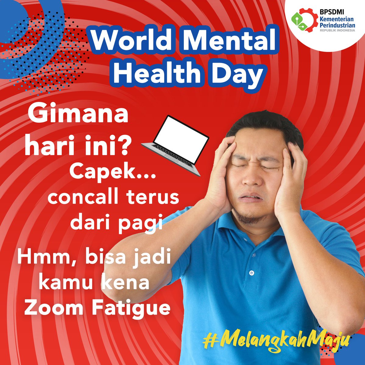 BPSDMI_Kemperin's tweet image. Selamat Hari Kesehatan Jiwa Sedunia! Apa kabarmu hari ini? Baik-baik aja? Akhir pekan enaknya dipakai buat istirahat di tengah padatnya kegiatan wfh dan sekolah online.

#WorldMentalHealthDay
#MelangkahMaju #BPSDMI #BPSDMIKemenperin 
#SDMUnggul #SDMIndonesia #sdmindustri