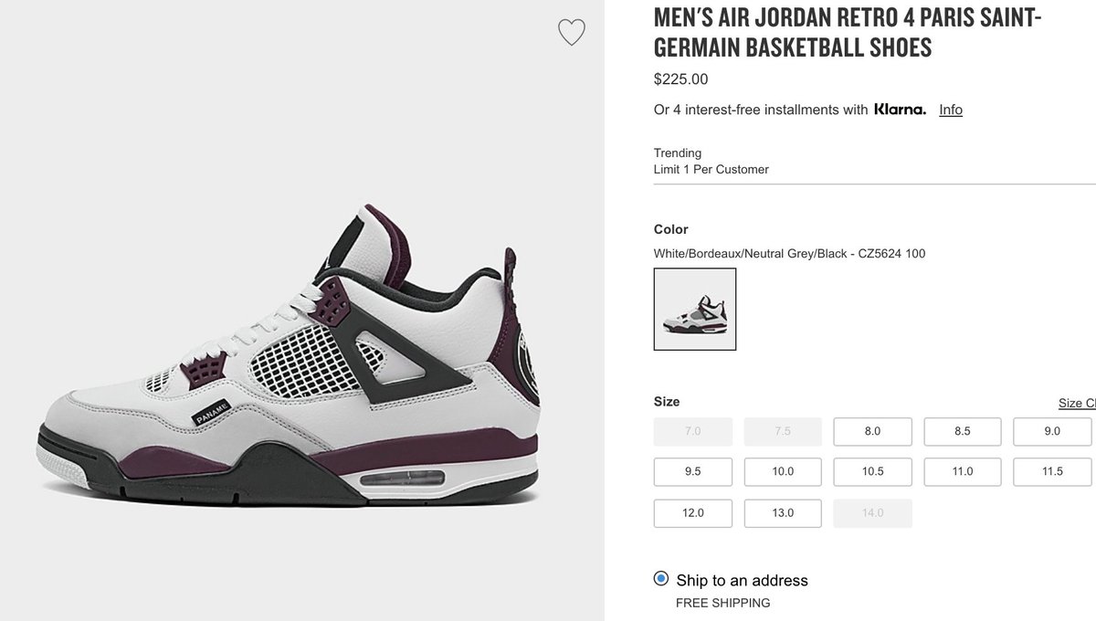 jordan 4 psg jd sports