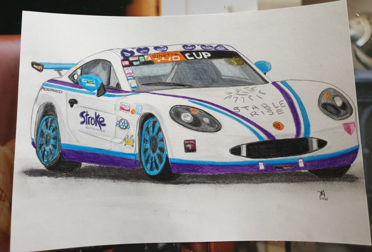 CMB_Ally's tweet photo. My latest artwork is of our #teamcmb CMB Artworks backed racer @RacingDavies racing for the Stroke Association in Ginetta GT40 cup next year 💜💙
@CmBJeb https://t.co/cBN2XhTIJU