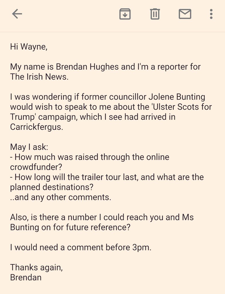 brendanhughes64's tweet image. The &apos;Ulster-Scots for Trump&apos; campaign may have begun their trailer tour, but unfortunately they weren&apos;t keen on speaking to @irish_news 👇

📰
irishnews.com/news/northerni…