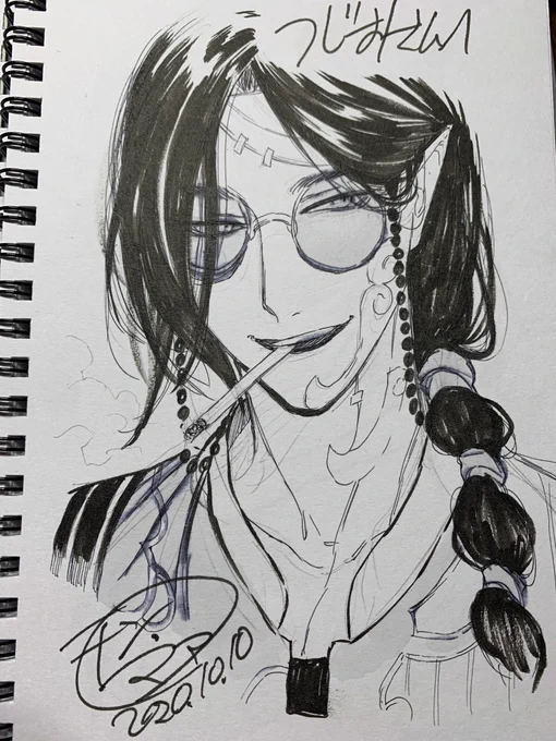 マァさん(@Chinmar_69 )に描いて頂いたスケブの茶屋組!色っぽい&amp;可愛かっこいい二人が素敵すぎて…✨? 