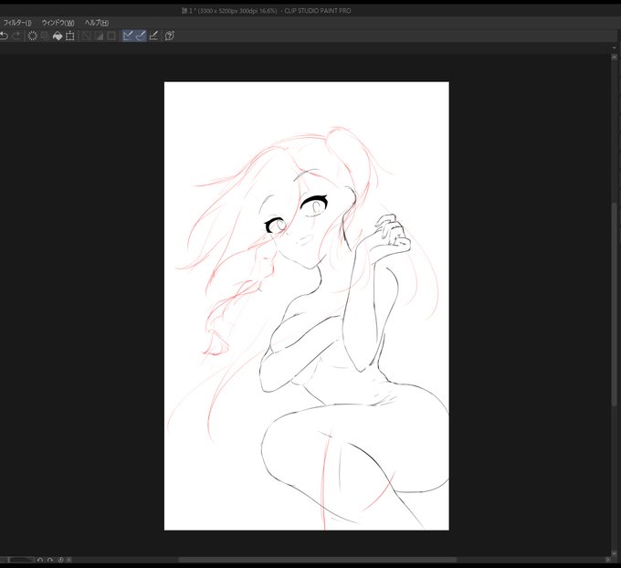 これからのんびり一週間くらいかけて地道に完成すればいいなってなってる絵 