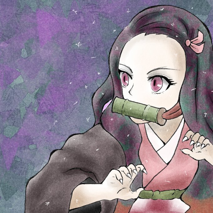 ぶんた ✤かわいいイラスト✤さんがTwitterに投稿した竈門禰豆子(鬼滅の刃)のイラスト。