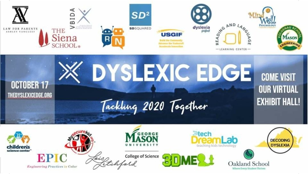 The Dyslexic Edge is excited to share our virtual Exhibitors!!
Take a few moments to browse through the resources available as we grow closer to our October 17th virtual conference.

Register today! thedyslexicedge.org

#thedyslexicedge #tackling2020together #saydyslexia