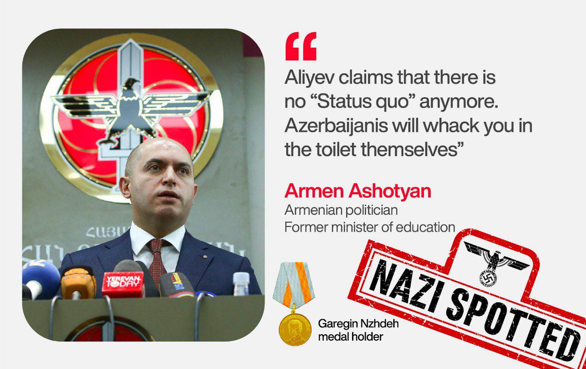 Armen Ashotyan, represents Republican Party and its ideology.   While international community calls for the peace and humanity, he makes hate statements about Ilham Aliyev. Let us remind, that Republicans were ruling Armenia for many years. Do they really want peace?