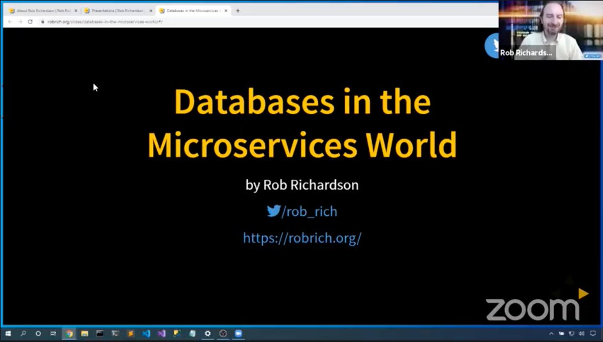 commitportoconf's tweet photo. @rob_rich is our final speaker for this edition! 😢 Let's finish this with a blast!💥 Rob is looking at the methodology of microservices, compare it to bounded contexts, and look at ops tasks for micro-databases. 🧑‍💻💜🗄Join us here: https://t.co/On7CR3griD. https://t.co/t5CeYStYHm