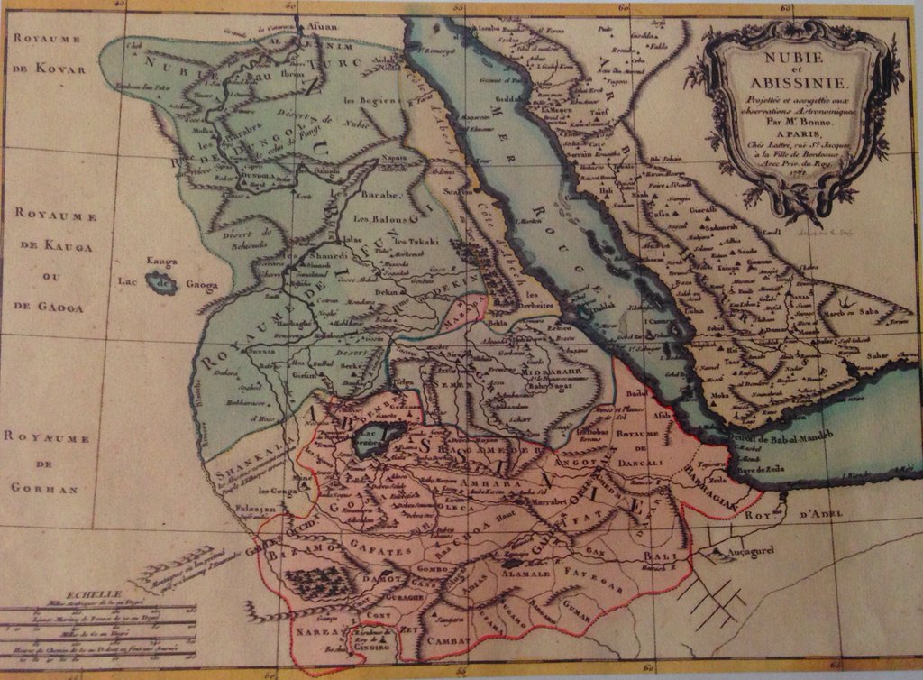 European maps of Eritrea's Medri Bahri kingdom:1570 Portuguese map (written as 'Barnagasso', Latinized for Bahri Negasi)1683 Portuguese map (written as 'Midra Bahr' & colored in yellow)1776 French map (written as 'Midra Bahr' & colored in purple)