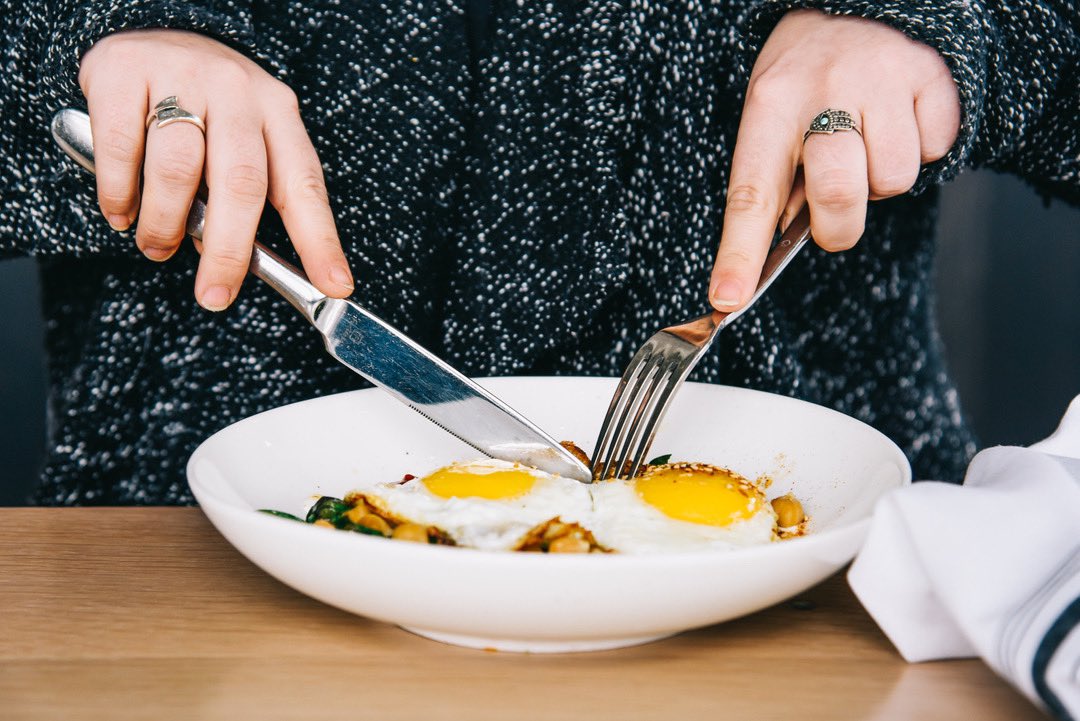 The sunny side of life. 
⠀⠀⠀⠀⠀⠀⠀⠀⠀
Brunch is on. Join us for a dine-in, or bring it home with you.
⠀⠀⠀⠀⠀⠀⠀⠀⠀
The Sunny Side
two eggs · chickpeas · charred spinach · savory yogurt romesco