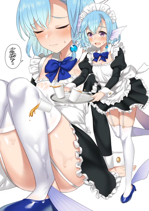 文化祭の出し物のメイド喫茶で学校一の売上を叩き出したときの人魚の絵です。 