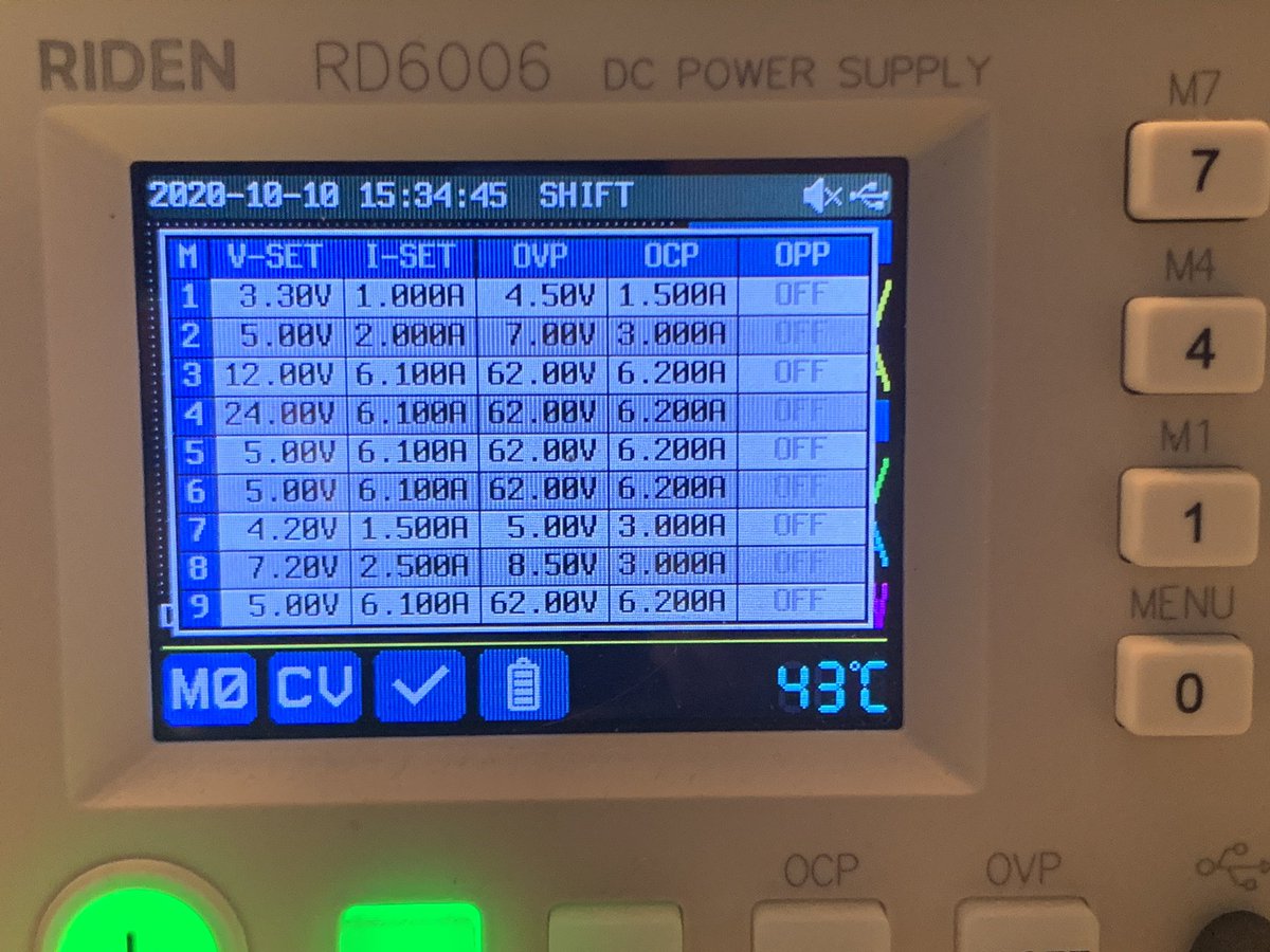 KutilDomaci's tweet photo. Konečně jsem updatnul firmware v RD6006 na custom od UniSoft. Nejužitečnější fičura je zobrazení nápovědy k pamětem po stisku Shift - následně jen číslem vyberu danou paměť a potvrdím. 
A 7seg fonty jsou hezké ☺️
#riden #rd6006 https://t.co/4w8GA4AGdE