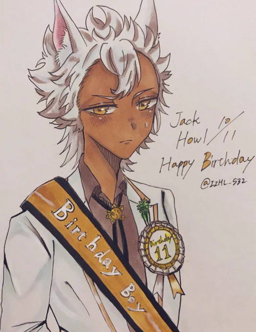 #ジャックくんを撫で回したい誕生日2020
 #月に吠えろジャック・ハウル2020
 #ジャック・ハウル誕生祭2020
ジャックくんお誕生日おめでとう💓下描きも添えて…😌😌 