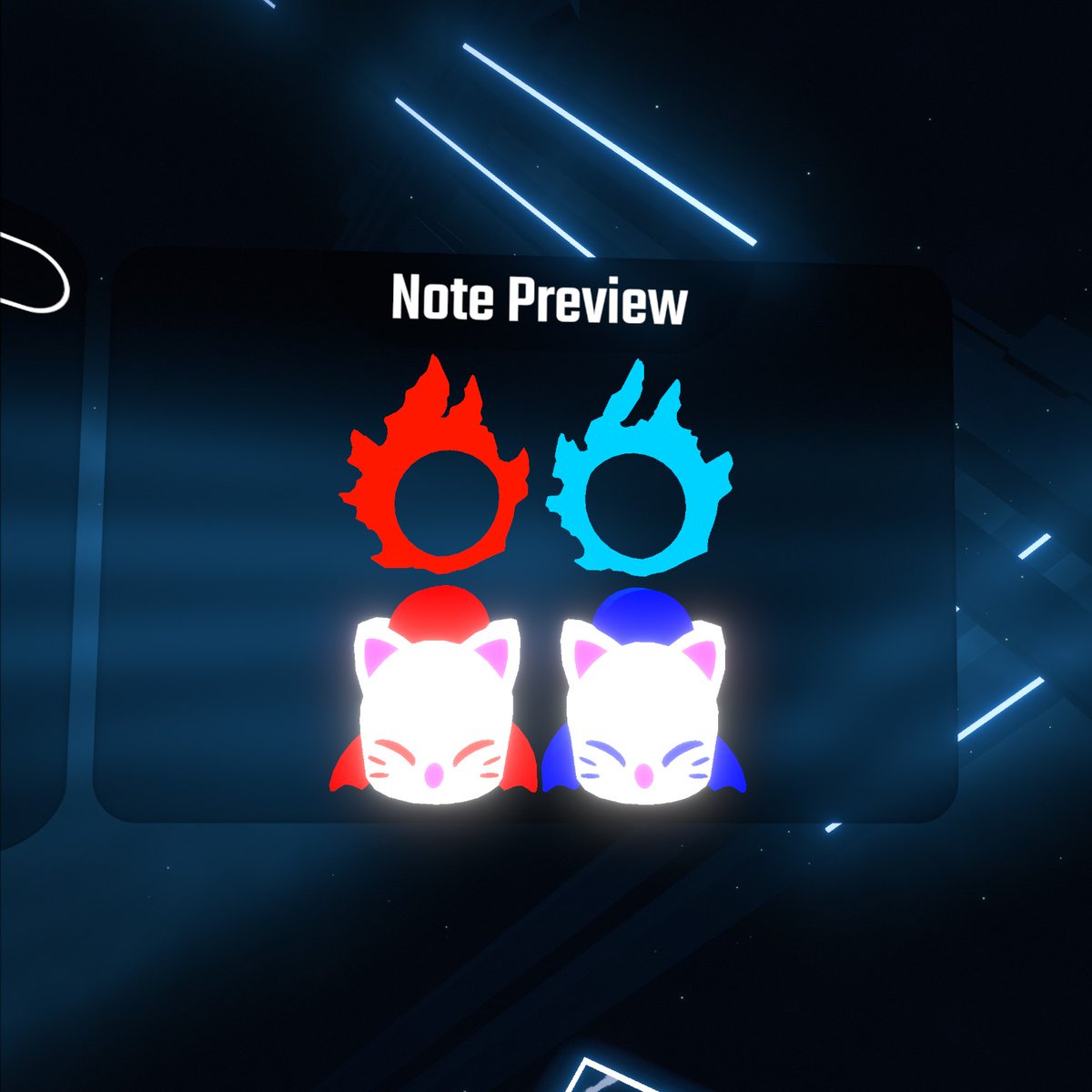 Nuwarion's tweet image. モーグリのノーツ作ったぬわ～ｗ

#BeatSaber #CustomNotes #自作ノーツ 
#FF14 #FFXIV