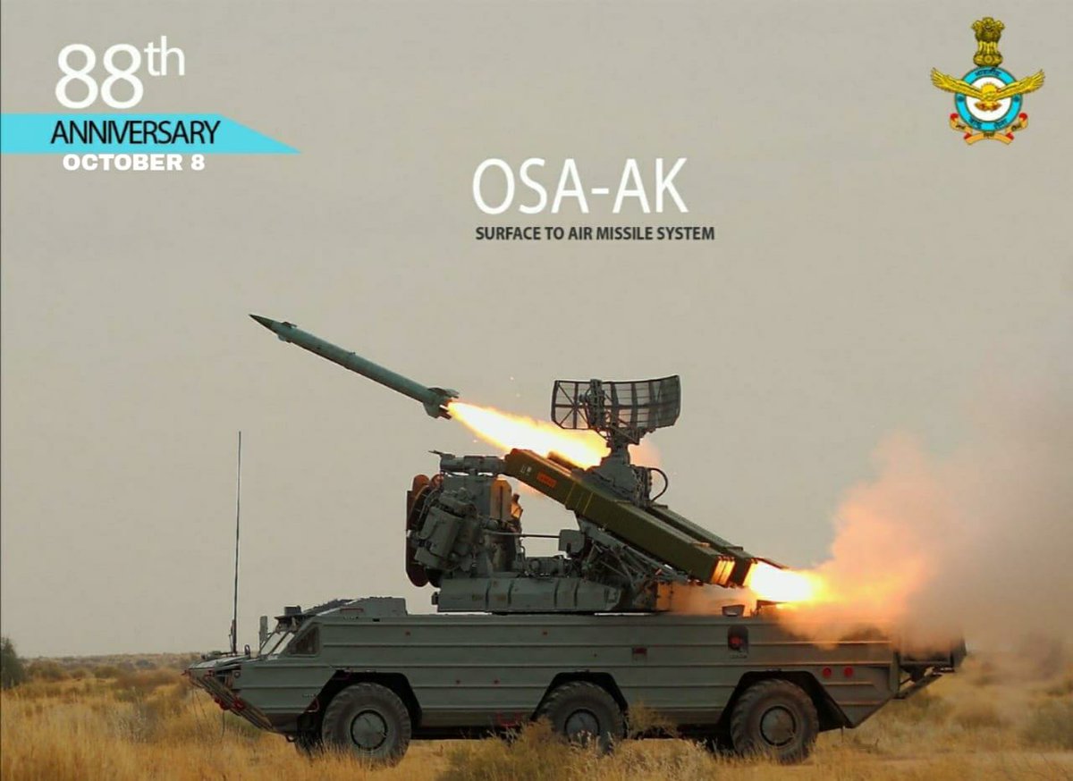 #AFDay2020: OSA-AK is a highly mobile, low-altitude, surface-to-air missile system. #KnowTheIAF #IndianAirForce