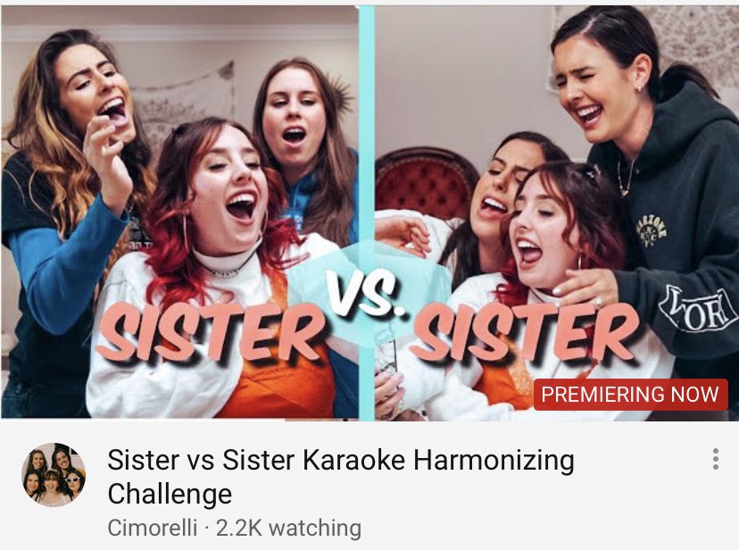 NEW VIDEO PREMIERING RIGHT NOW!!!! We did a sister vs sister harmonizing challenge! 🎉 what challenge do you want to see us do next!? youtu.be/bzhBezI1OaA