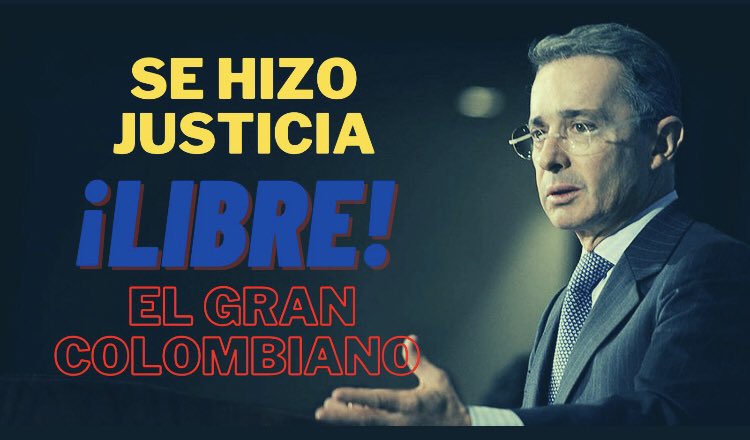 patriota1222's tweet photo. @AlvaroUribeVel Bendiciones Dr @AlvaroUribeVel gracias a Dios se hizo justicia, #UribeIsFree #UribeLibre #UribeEnLibertad #UribeQuedoLibre https://t.co/lSrM04hDws