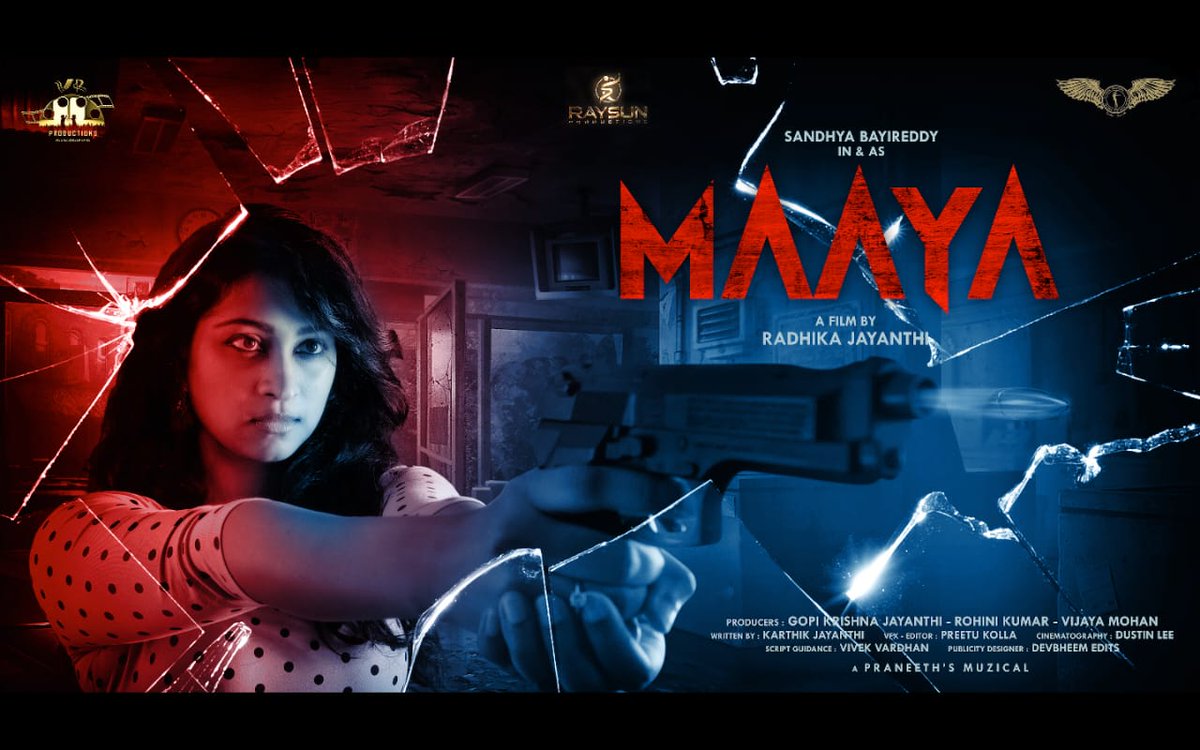pudiharicharan's tweet photo. #MAAYA First Look Launched by Producer @IamRajKandukuri
A film by : @jayanti_radha
Written by : @KarthikJayanth9, @herovivek
*ing @SandhyaBayired1 @Roh152 @SheknBak
@gkjayanthi777 @RaysunP @TheSaiSatish
#MAAYAFirstLook https://t.co/nXbcWbgB7S