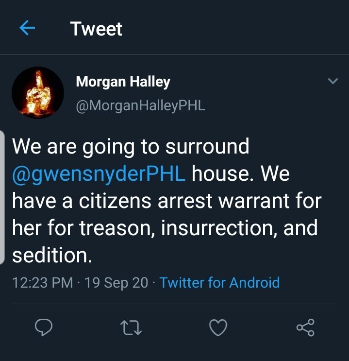 As rhis was happening, they were telling me on Twitter how they planned to use a "citizen's arrest warrant" to kidnap me off my porch.Many of these far right terrorists think they have legal/constitutional rights to kidnap political opposition.Just look at the Whitmer plot.